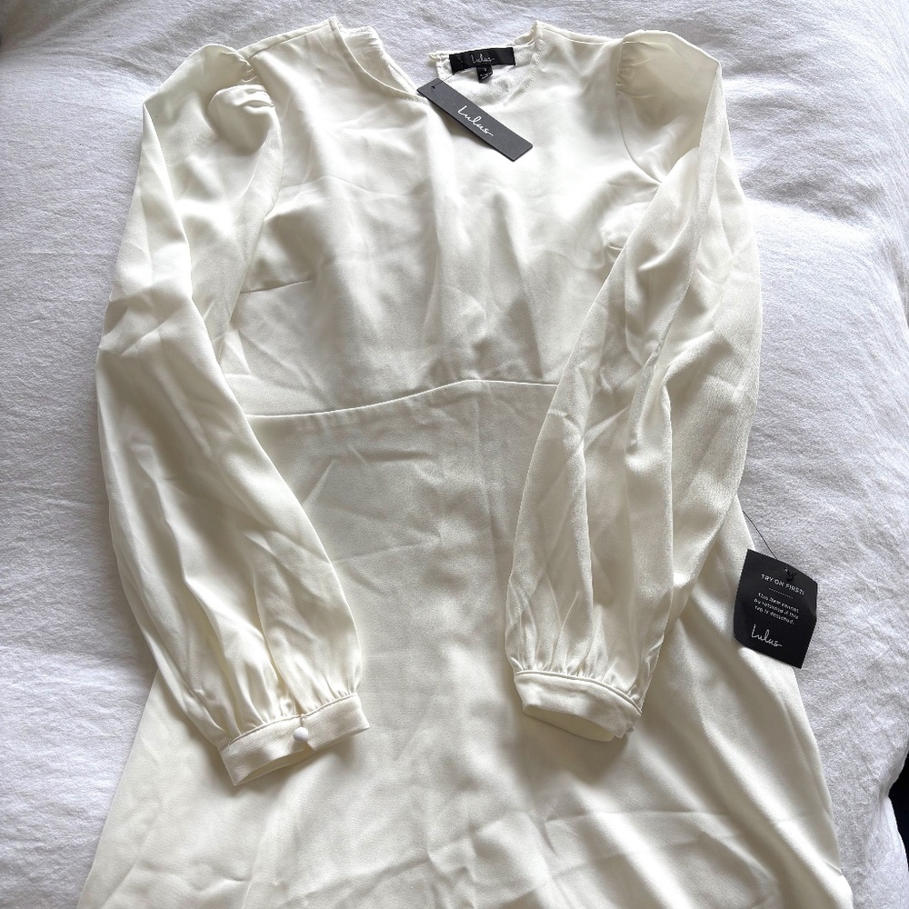 Ivory Mini Lulu's Dress with Bell Sleeves